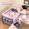 Babyjoy 3 in 1 Baby Playard Portable Infant Nursery Center w/ Zippered Door Pink/Grey/Pink & White/Green